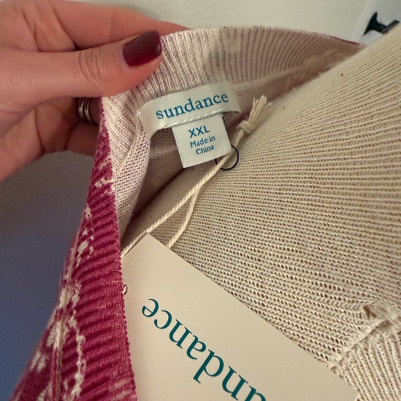 NWT Sundance Reddish Floral Print Cotton Long Sleeve Sweater XXL - Picture 3 of 6